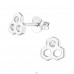 Honeycomb - 925 Sterling Silver Ear Studs with Zirconia stones A4S38416
