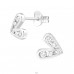 Heart - 925 Sterling Silver Ear Studs with Zirconia stones A4S38425