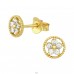 Flower - 925 Sterling Silver Ear Studs with Zirconia stones A4S38812