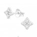 Flower - 925 Sterling Silver Ear Studs with Zirconia stones A4S38818