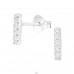 Bar - 925 Sterling Silver Ear Studs with Zirconia stones A4S38819