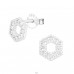 Hexagon - 925 Sterling Silver Ear Studs with Zirconia stones A4S38830