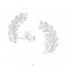 Olive Leaf - 925 Sterling Silver Ear Studs with Zirconia stones A4S38833