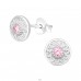 Flower - 925 Sterling Silver Ear Studs with Zirconia stones A4S38837