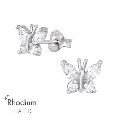 Fluturas cu Zirconiu - Argint 925 Cercei Cu Zirconiu Și Șurub A4S39059