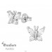 Butterfly - 925 Sterling Silver Ear Studs with Zirconia stones A4S39059