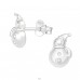 Snowman - 925 Sterling Silver Ear Studs with Zirconia stones A4S40582