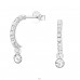 Half Hoop with hanging crystal - 925 Sterling Silver Ear Studs With Zirconia Stones A4S40728