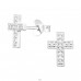 Cross - 925 Sterling Silver Ear Studs with Zirconia stones A4S41301