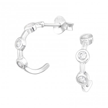 Semicerc cu zirconiu - Argint 925 Cercei Cu Zirconiu Și Șurub A4S41306
