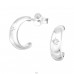 Half Hoop - 925 Sterling Silver Ear Studs with Zirconia stones A4S41314