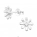 Flower - 925 Sterling Silver Ear Studs with Zirconia stones A4S41357