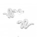 Snake - 925 Sterling Silver Ear Studs with Zirconia stones A4S41362