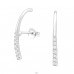 Gebogener Schlägel mit Zirkonen - Ohrstecker aus 925er Sterlingsilber mit Zirkonen A4S43301
