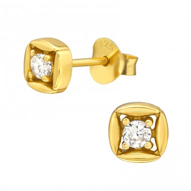 Vergoldet mit Zirkon - Schmuck Ohrstecker aus Silber 925 mit Zirkon A4S44022