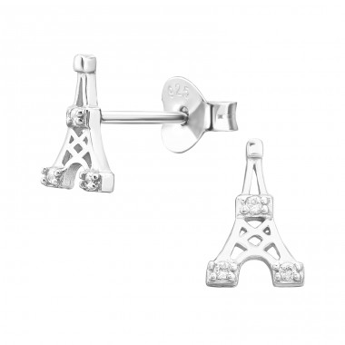 Eiffelturm - Ohrstecker aus 925er Sterlingsilber mit Zirkon A4S44030