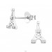 Eiffel-Torony - 925 Ezüst Cirkónia stift fülbevaló A4S44030