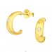 Golden Half Hoop - 925 Sterling Silver Ear Studs With Zirconia Stones A4S45781