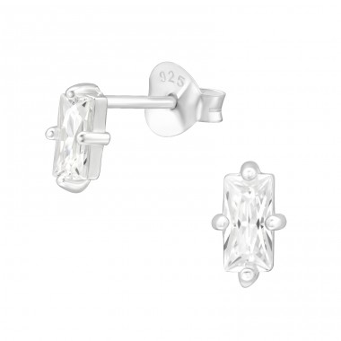 Forma geometrica cu zirconiu - Argint 925 Cercei Cu Zirconiu Și Șurub A4S46185