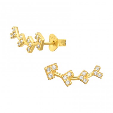 Pfeil mit Zirkonia - 925Er Silber Ohrstecker Mit Zirkonia Steinen A4S46556