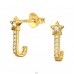 Stea cu zirconiu cubic placata cu aur - Argint 925 Cercei Cu Zirconiu Și Șurub A4S46936