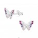 Schmetterling mit Zirkonia  - 925Er Silber Ohrstecker Mit Zirkonia Steinen A4S47713
