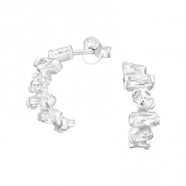 Baguette mit Zirkonia - 925Er Silber Ohrstecker Mit Zirkonia Steinen A4S47973