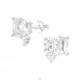 Pendant earrings with zirconia  - 925 Sterling Silver Ear Studs With Zirconia Stones A4S48746