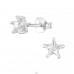4mm Star - 925 Sterling Silver Ear Studs with Zirconia stones A4S49172