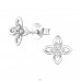 Blume mit Zirkonia - 925Er Silber Ohrstecker Mit Zirkonia Steinen A4S49197