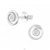 Spiral with Zirconia - 925 Sterling Silver Ear Studs With Zirconia Stones A4S49200