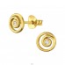Golden  Spiral with Zirconia - 925 Sterling Silver Ear Studs With Zirconia Stones A4S49201
