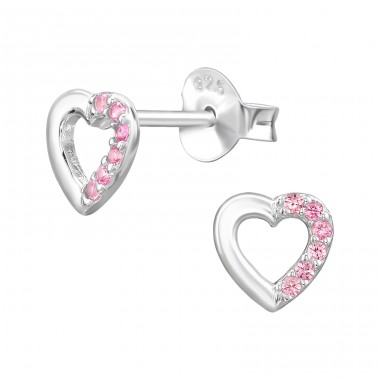  Herz mit Zirkonia - 925Er Silber Ohrstecker Mit Zirkonia Steinen A4S49492