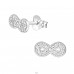 9 mm Eternity Symbol mit Zirkonia - 925Er Silber Ohrstecker Mit Zirkonia Steinen A4S50001