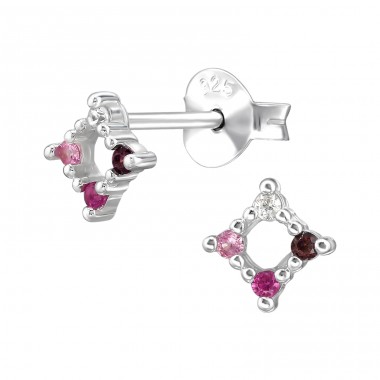 6 mm Sternchen mit Zirkonia - 925Er Silber Ohrstecker Mit Zirkonia Steinen A4S50095