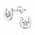 Hufeisen Mit Stern, Zirkonia - 925Er Silber Ohrstecker Mit Zirkonia Steinen A4S50101
