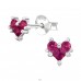 5 mm  Heart  with Zirconia - 925 Sterling Silver Ear Studs With Zirconia Stones A4S50266