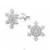 9 mm Snowflake with Zirconia - 925 Sterling Silver Ear Studs With Zirconia Stones A4S50276