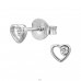 4 mm Otevřené srdce se zirkonem - Šperkovní Stříbro 925 Puzetové Náušnice Se Zirkony A4S50626