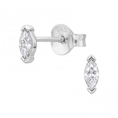2x5 mm ovale Zirkonia - 925Er Silber Ohrstecker Mit Zirkonia Steinen A4S50627