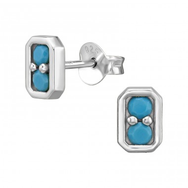 Patrat cu zirconiu - Argint 925 Cercei Cu Zirconiu Și Șurub A4S50670