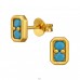 Patrat auriu cu zirconiu - Argint 925 Cercei Cu Zirconiu Și Șurub A4S50671