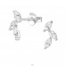 Leaves Marquise - 925 Sterling Silver Ear Studs with Zirconia stones A4S51188