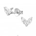 2 Zirconia - 925 Sterling Silver Ear Studs With Zirconia Stones A4S51224