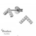 Formă De V De 5 mm Placat Cu Rodiu - Argint 925 Cercei Cu Zirconiu Și Șurub A4S51227