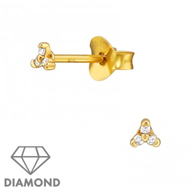 Triunghi auriu cu diamante - Argint 925 Cercei Cu Diamante A4S49863