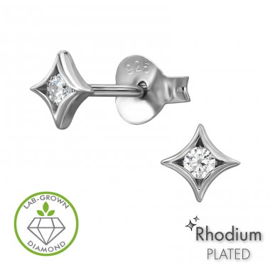 Stea cu diamant - Argint 925 Cercei Cu Diamante A4S51303