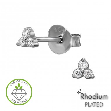 Diamante in forma de triunghi - Argint 925 Cercei Cu Diamante A4S51311