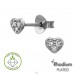 Inima cu diamante - Argint 925 Cercei Cu Diamante A4S51329