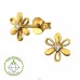 Floare aurie cu diamant - Argint 925 Cercei Cu Diamante A4S51330